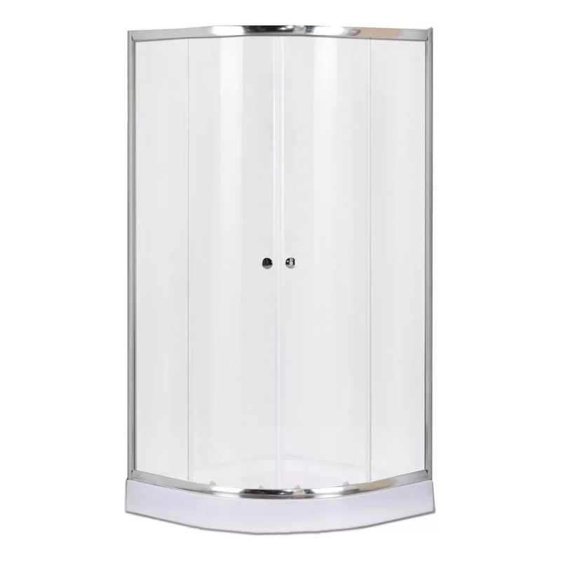 GENERICO - Shower Door Y Receptaculo 80x80 Curvo Transparente