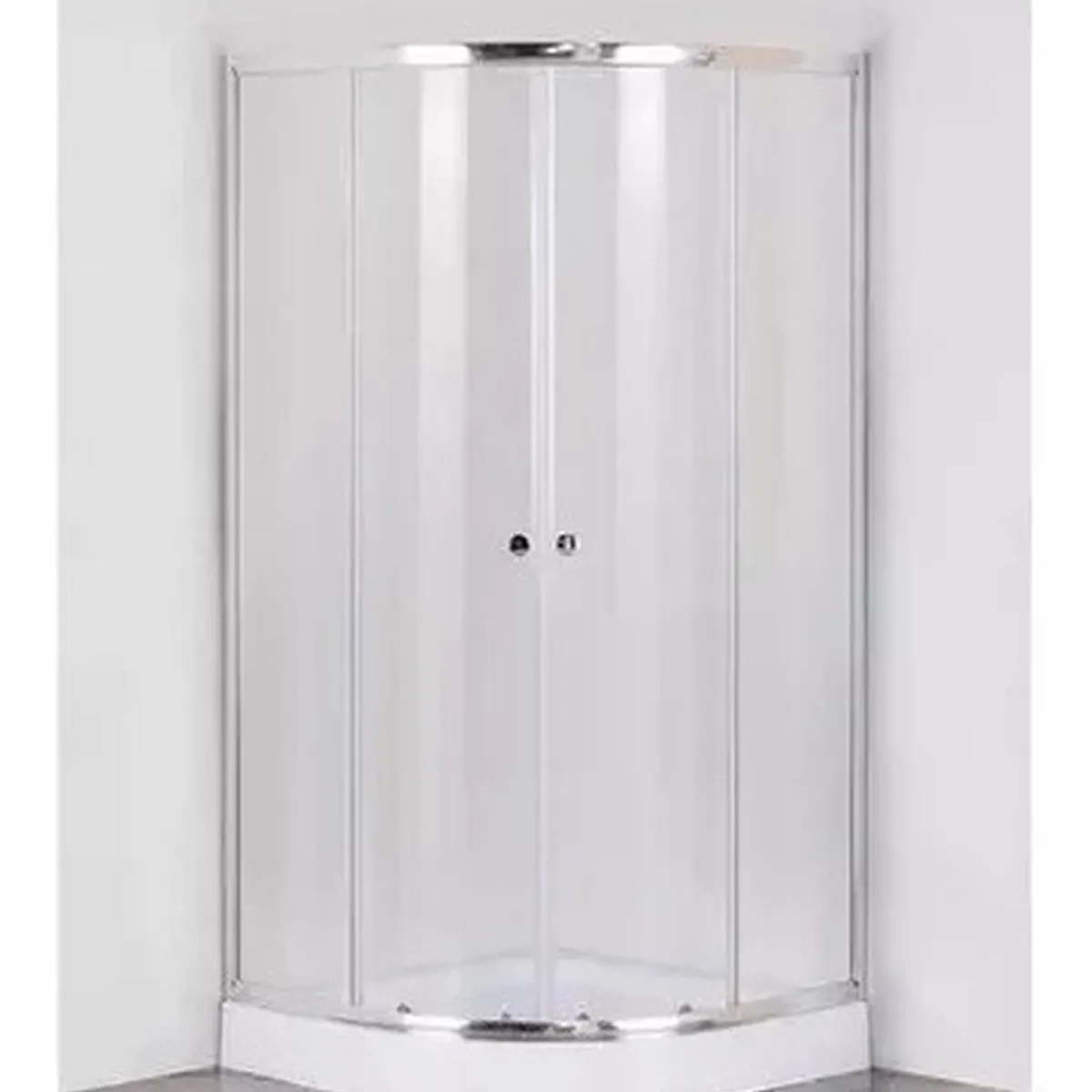 GENERICO - Shower Door Y Receptaculo 80x80 Curvo Transparente