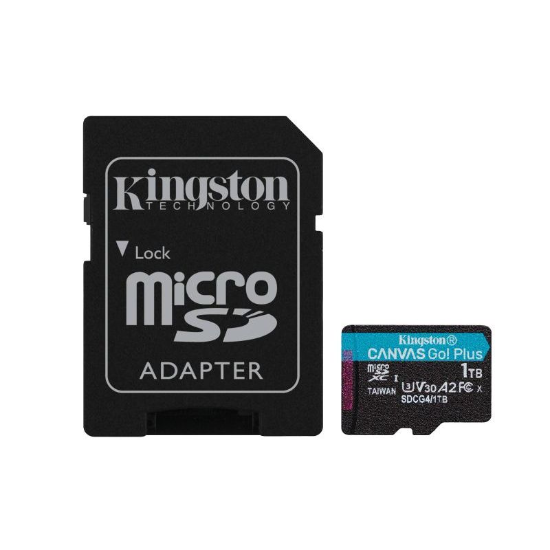 KINGSTON - Kingston Canvas Go Plus 1TB microSD V30 con Adaptador SD