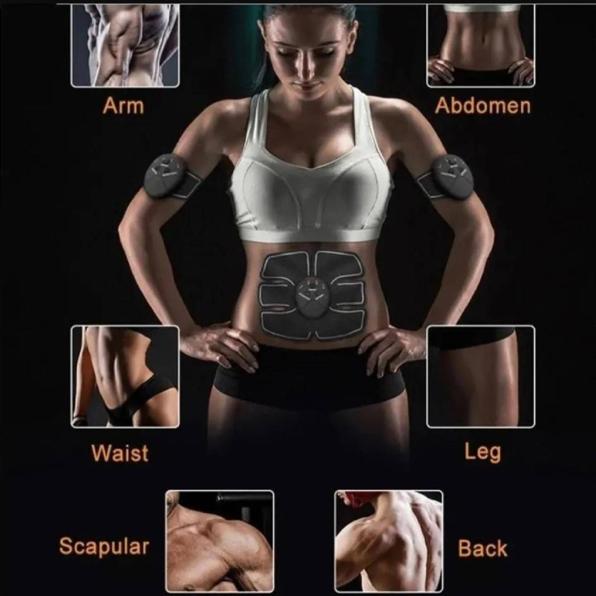 MOVI - Electroestimulador EMS 3 en 1 para Tonificar Abdomen y Brazos