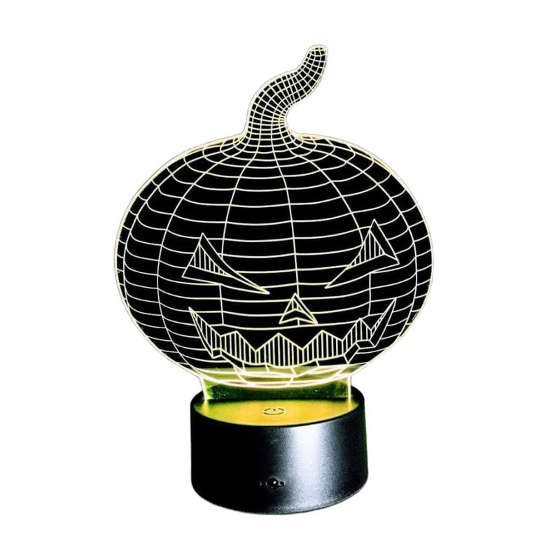 GENERICO - Lampara led Ilusión 3D Calabaza De 7 Colores