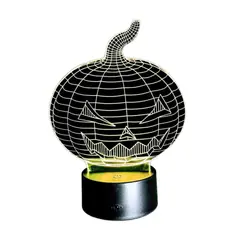 GENERICO - Lampara led Ilusión 3D Calabaza De 7 Colores