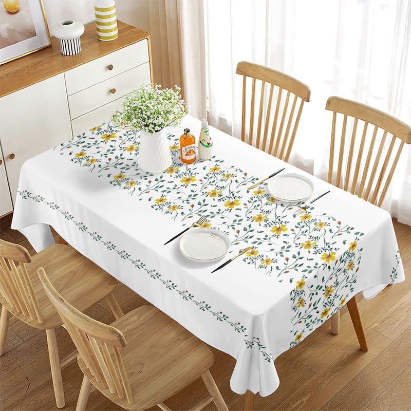 GENERICO - Manteles Antimanchas Rectangular 140x220 cm - Blanco Mini Margarita