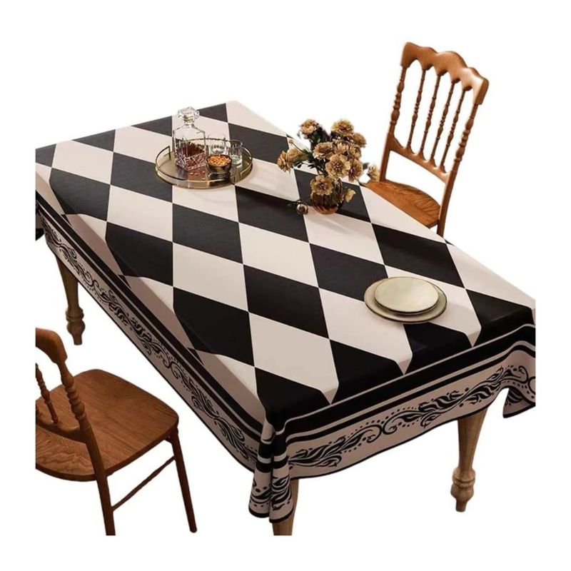 GENERICO - Manteles Antimanchas Impermeable 140x220 cm - Tablero Chess