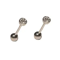 ELBAULDEJUMA - Aros punto de luz 3mm titanio G23 tapa de seguridad 20g