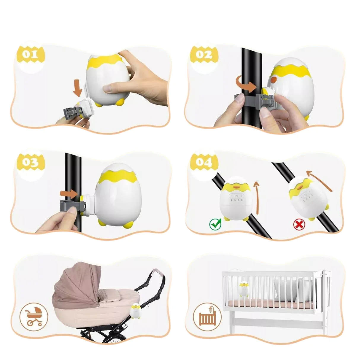 GENERICO - Pollito vibratorio mecedor para bebés