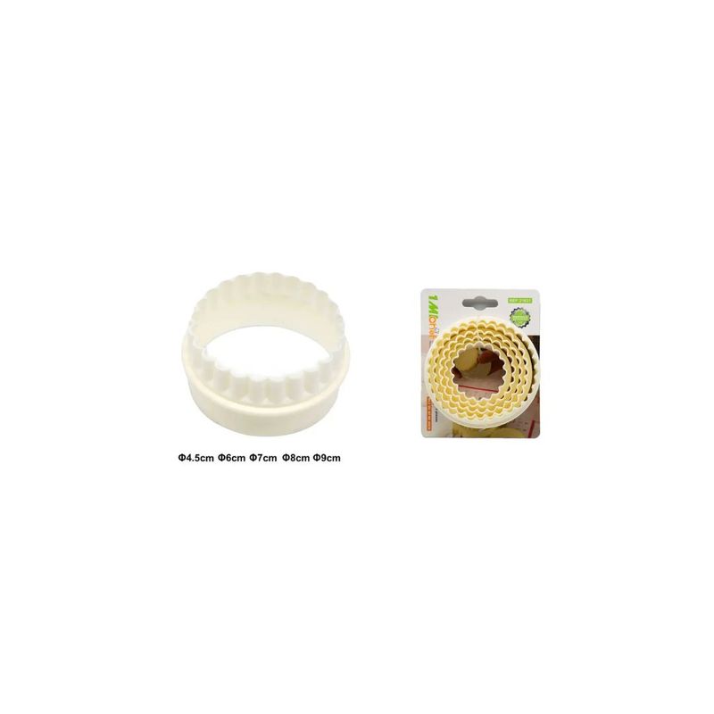 GENERICO - MOLDE REDONDO PARA GALLETAS ONDULADAS 5 PCS