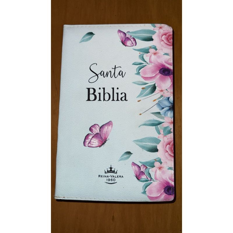 GENERICO - BIBLIA LETRA GRANDE PJR DISEÑO FLORES Y MARIPOSAS
