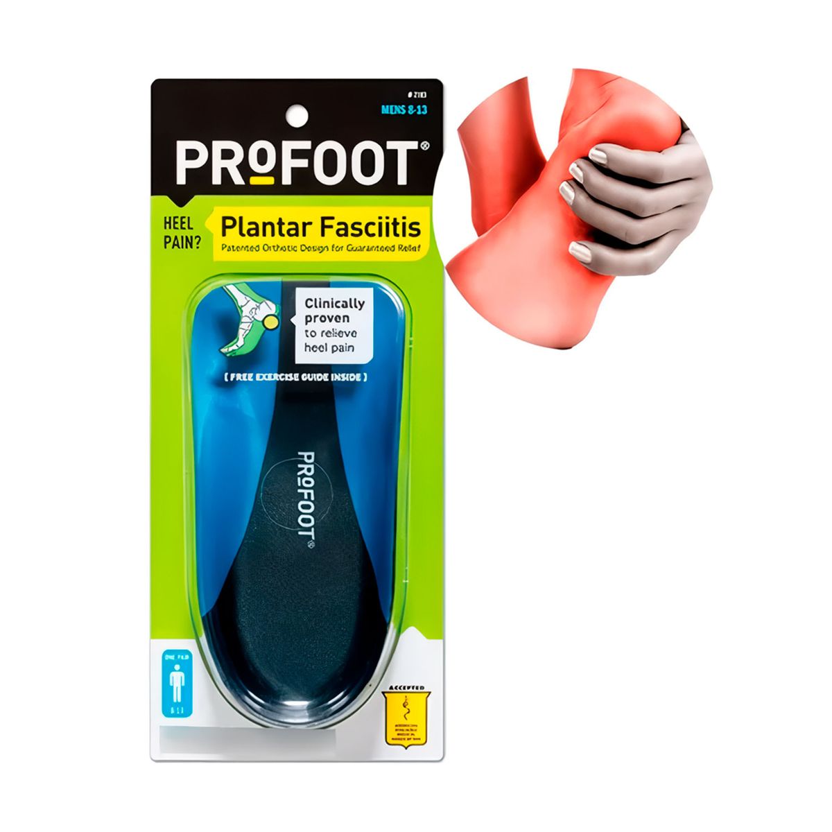 PROFOOT - Talonera Plantillas Ortopédica Para Fascitis Plantar Azul M.-