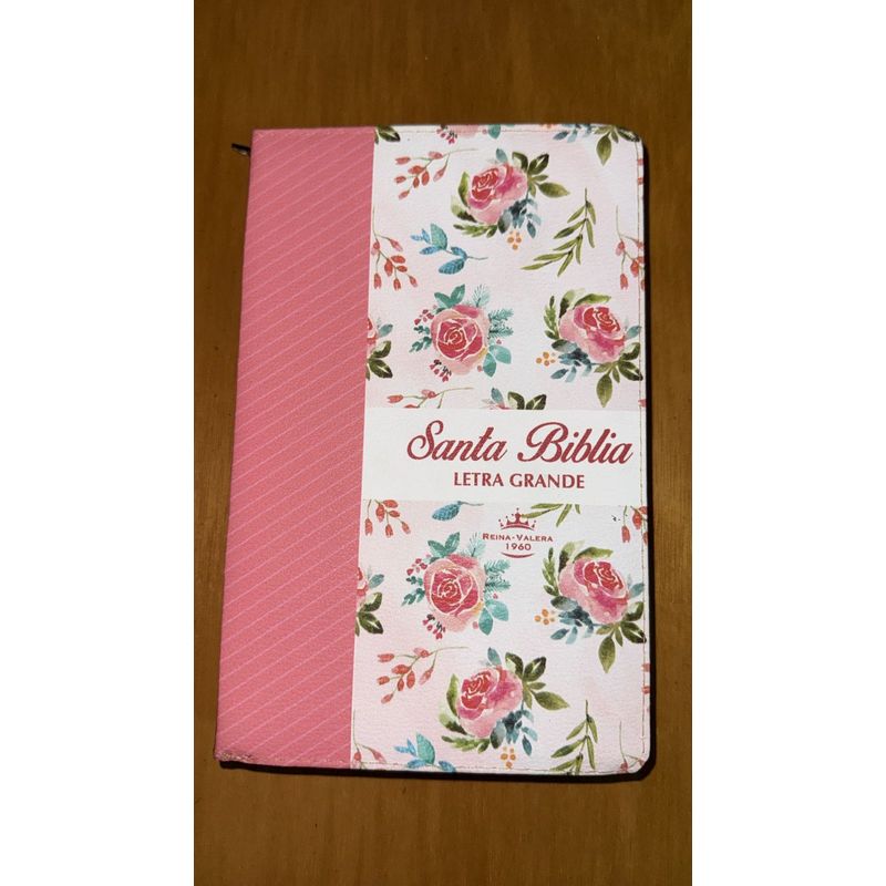 GENERICO - BIBLIA LETRA GRANDE PJR DISEÑO ROSA FLORAL