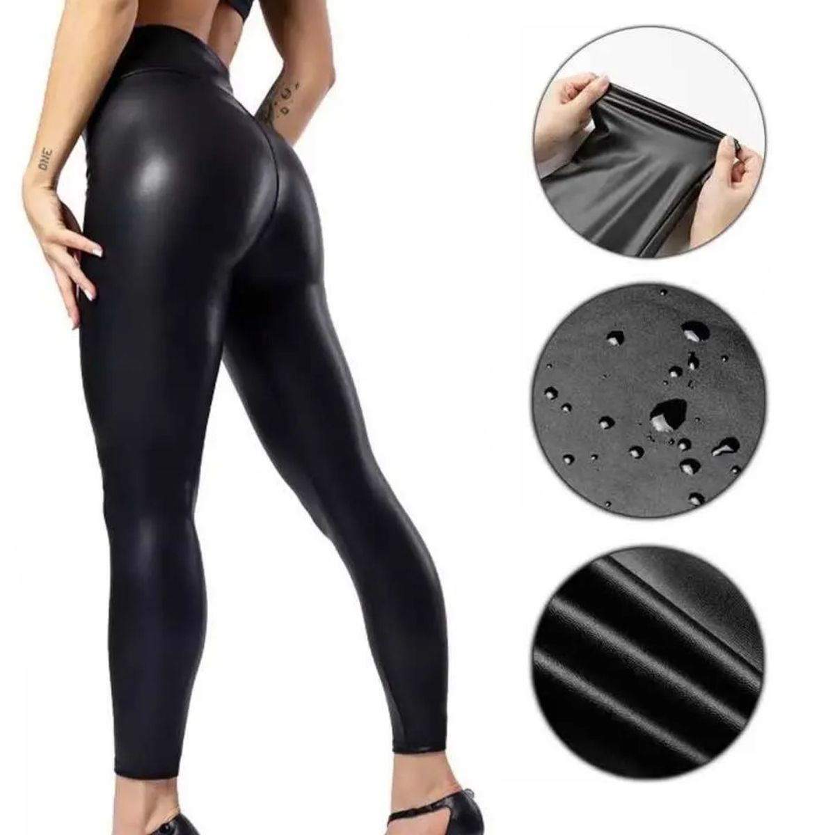 AGW - Calza Eco Cuero Tiro Alto Calce Perfecto Térmicas Forro Micropolar