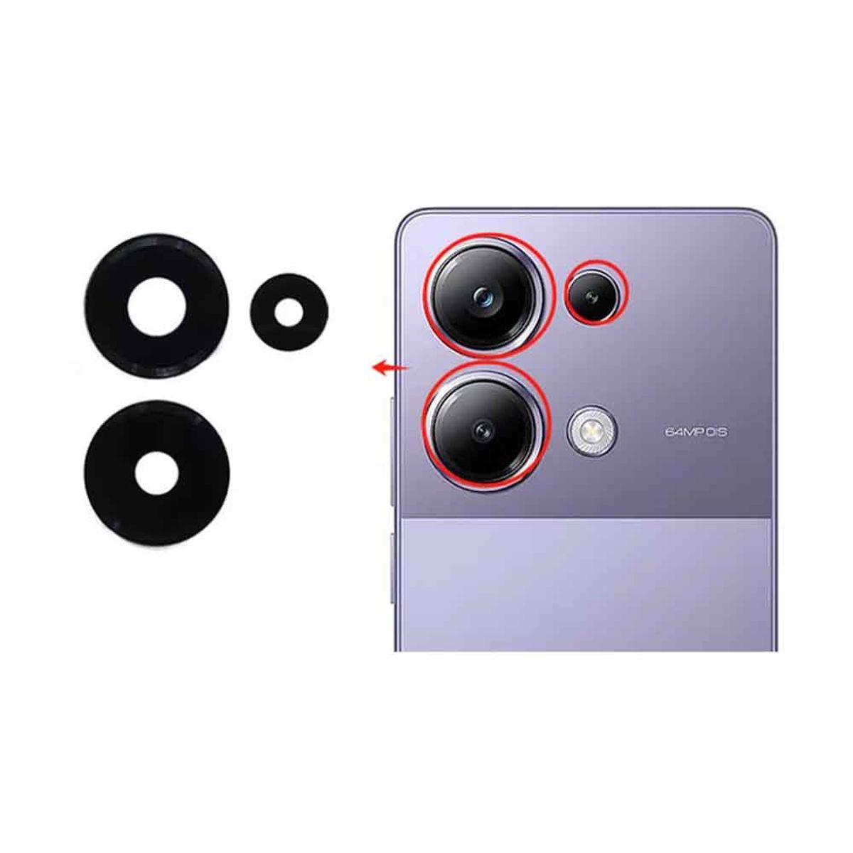 EON - Vidrio De Camara Trasera Para Xiaomi Poco M6 Pro 4g