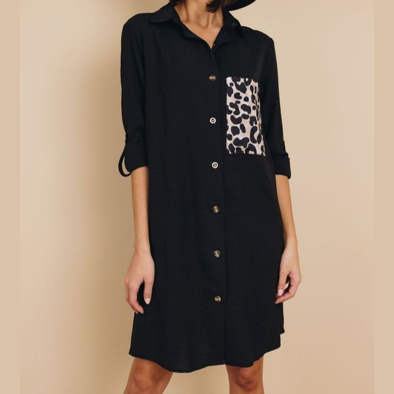 ARRAKASTA - Camisero bolsillo estampado talla M