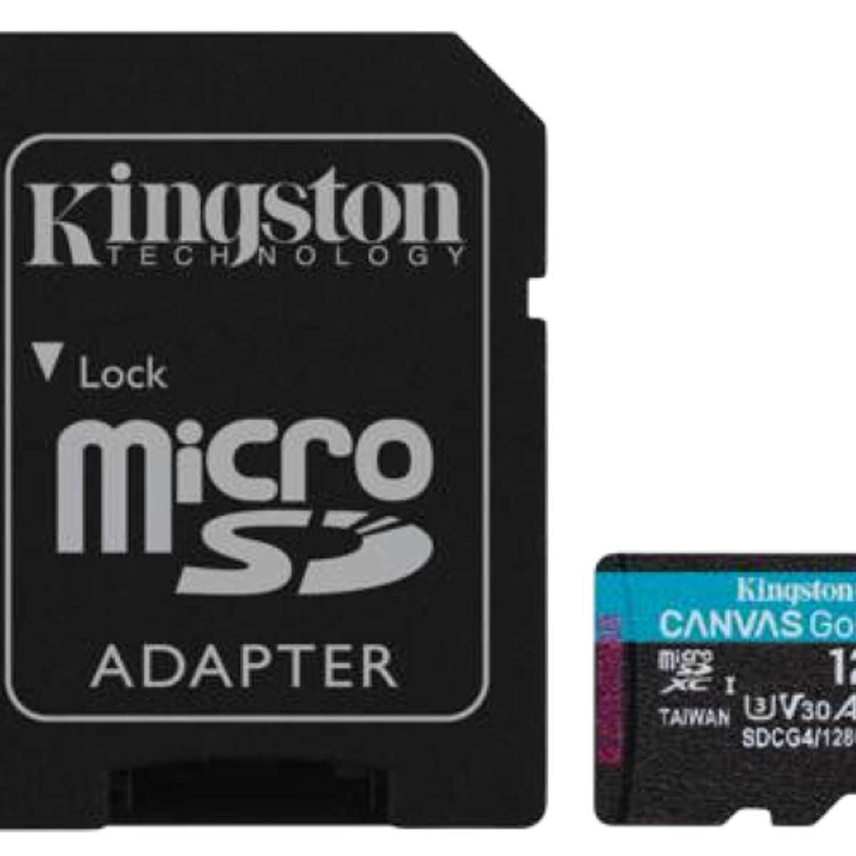 KINGSTON - Kingston Canvas Go! Plus, Tarjeta MicroSD 128GB, U3, V30, 200MBs, Adaptador SD