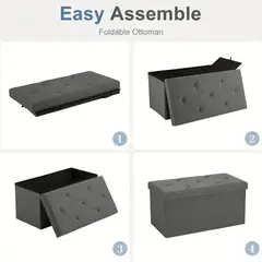 GENERICO - Puff Silla Cubo Organizador Plegable Banqueta 76x38x38cm