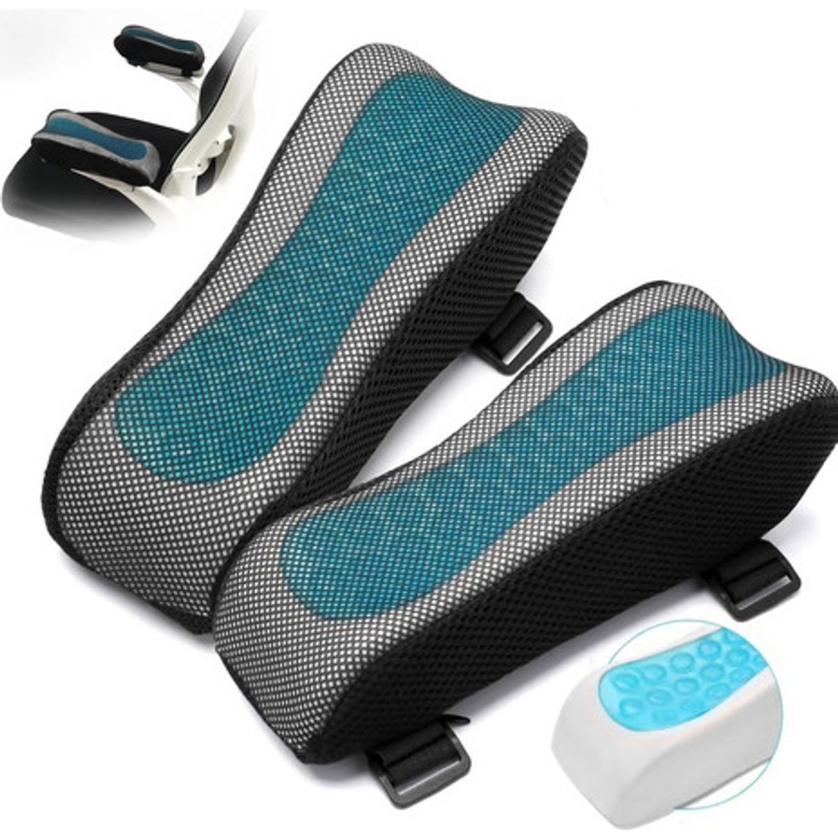 EVERSO - 2 Pcs Cojín Reposabrazos Ergonómico Para Silla De Oficina