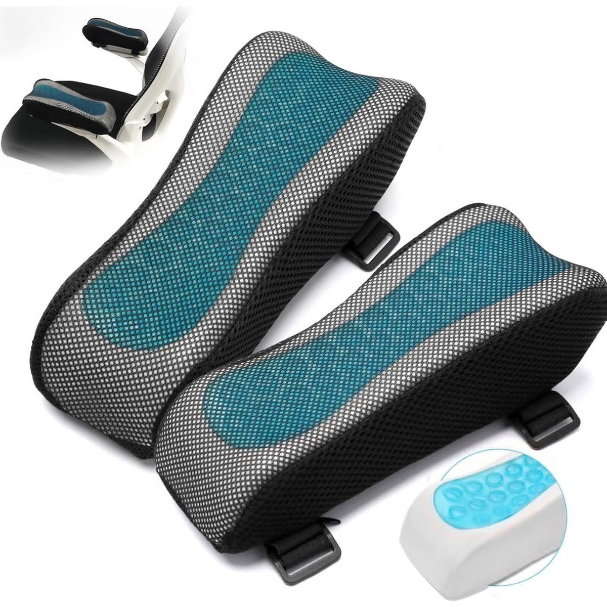 EVERSO - 2 Pcs Cojín Reposabrazos Ergonómico Para Silla De Oficina