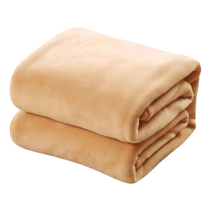 GENERICO - Frazada 2 Plazas Unicolor Polar Liso Color Beige