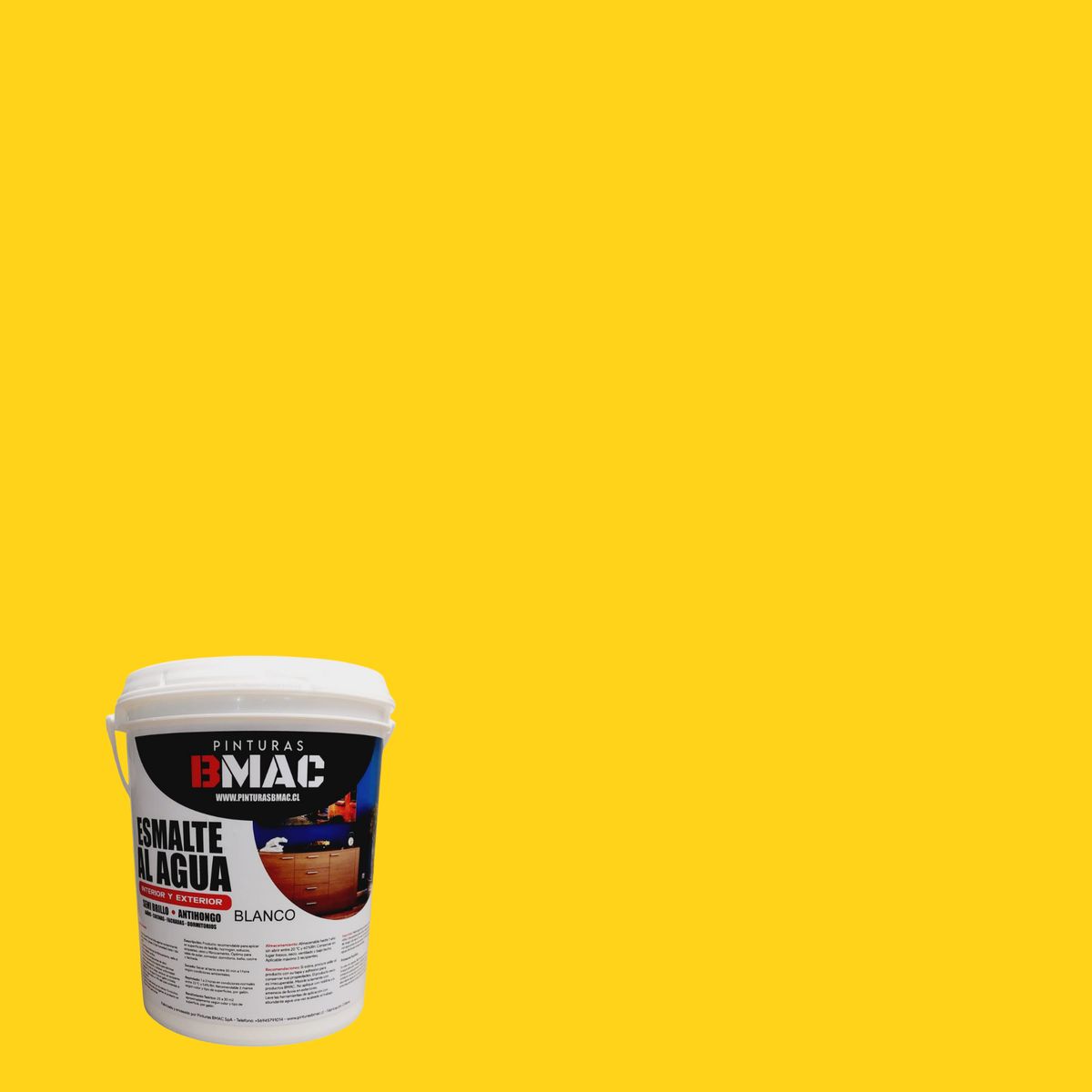 GENERICO - ESMALTE AL AGUA AMARILLO REY SEMIBRILLO GALON BMAC