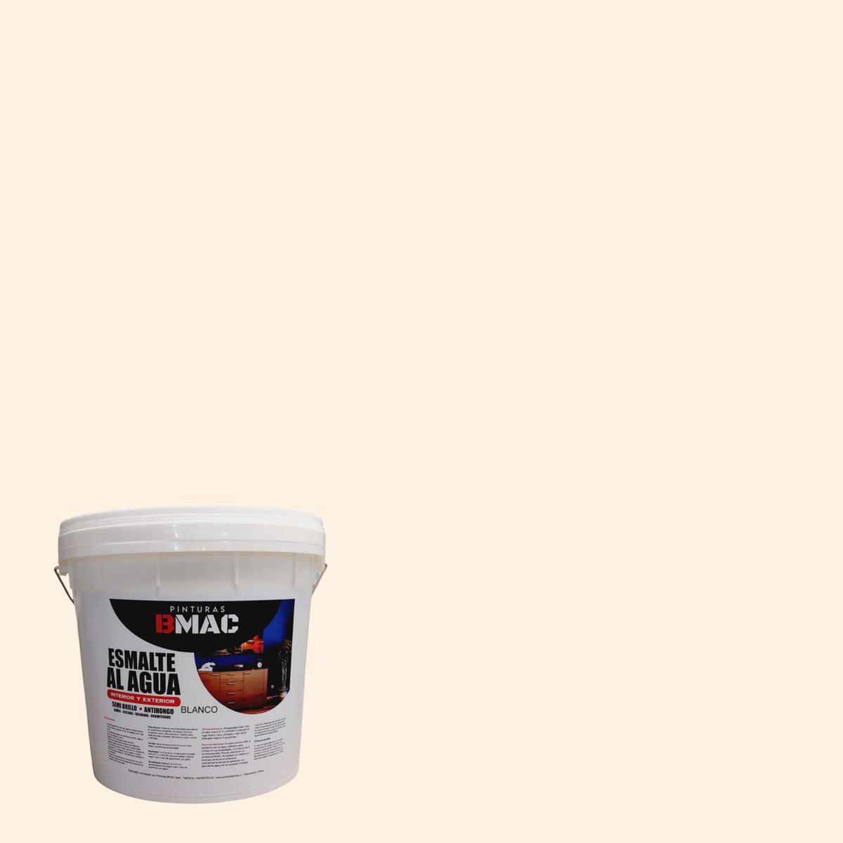 GENERICO - ESMALTE AL AGUA CREMA SEMIBRILLO TINETA 4G BMAC