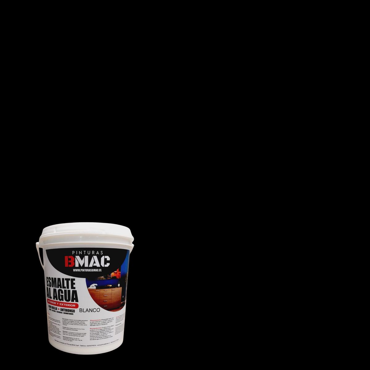GENERICO - ESMALTE AL AGUA NEGRO SEMIBRILLO GALON BMAC