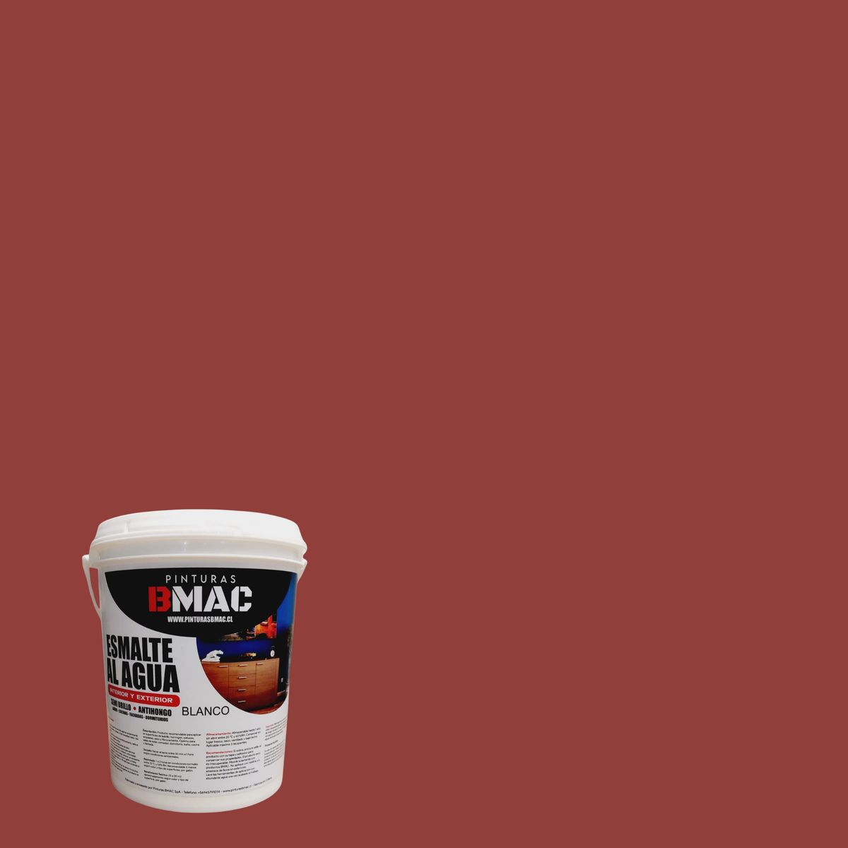GENERICO - ESMALTE AL AGUA ROJO COLONIAL SEMIBRILLO GALON BMAC