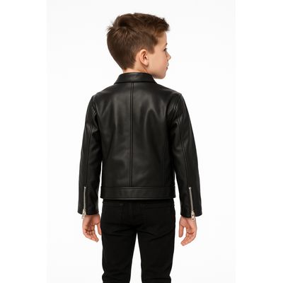 Imagen 2 del producto Chaqueta Biker Niños Ecocuero Premium Estilo Motociclista Urbana