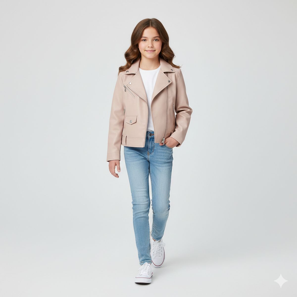 KIBOU - Chaqueta Biker Niños Ecocuero Premium Estilo Motociclista Urbana