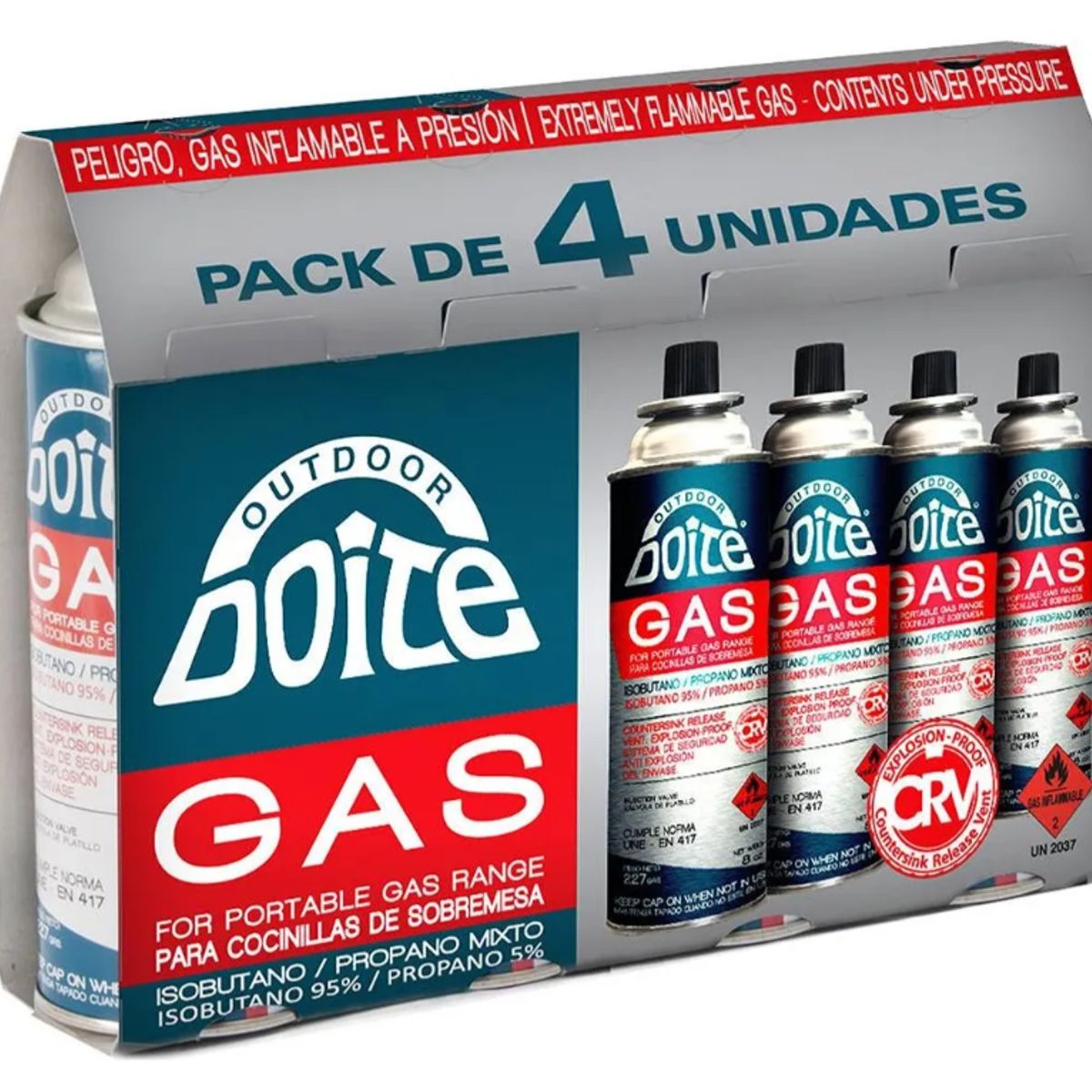 DOITE - Pack De Gas Para Cocinillas 4 Unidades