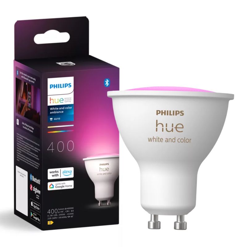 PHILIPS HUE - Ampolleta Philips Hue GU10 White&Color Ambience Zigbee & BLE 6ª Gen