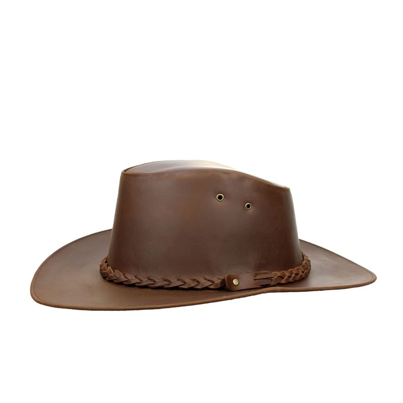 CRAFTMEN - Sombrero Hombre 100% cuero genuino café Craftmen