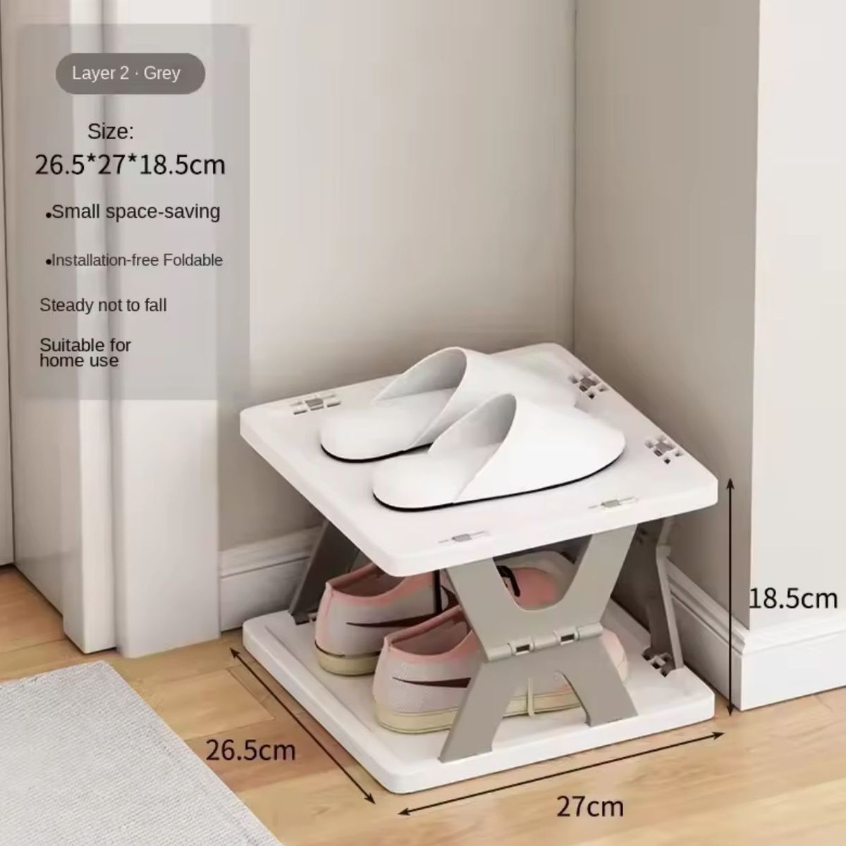 GENERICO - Organizador De Armario Zapatero Plegable 6 Nivel Gris