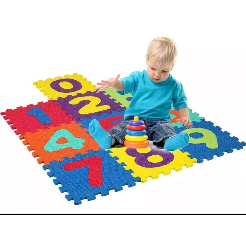 GENERICO - Alfombra goma eva 10 cuadros 30x30cm de números