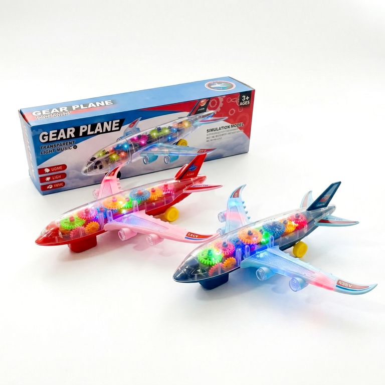 Avion Transparente con Luces y Musica