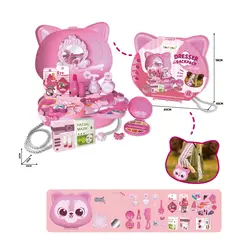 TOYNG - Cartera Infantil de Gata + Accesorios de Belleza –