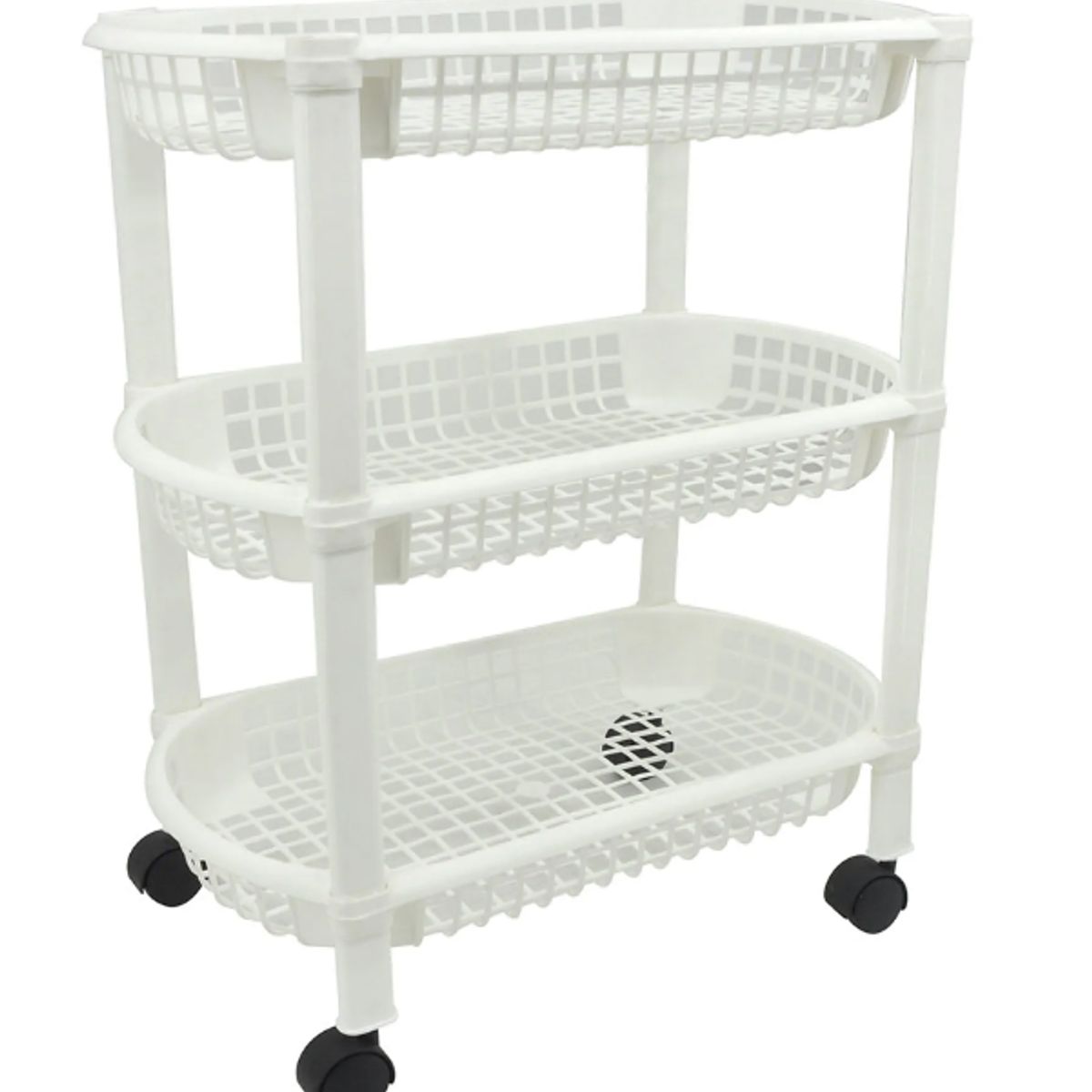 GENERICO - Carrito Para Frutas Y Verduras Con Ruedas 3 Niveles Color Blanco