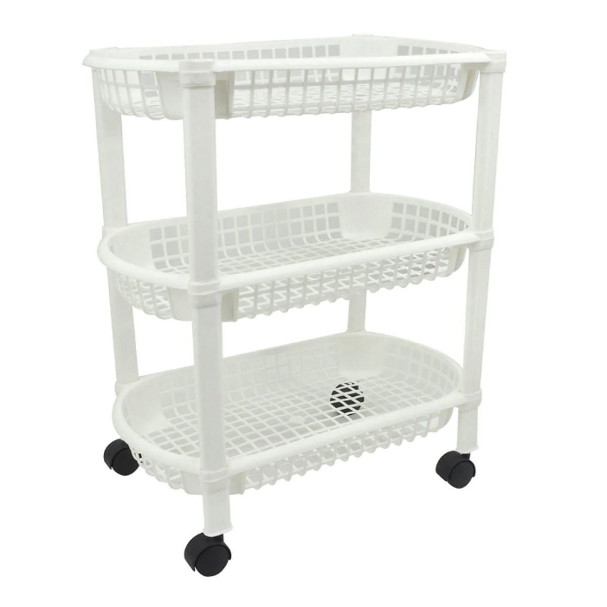 GENERICO - Carrito Para Frutas Y Verduras Con Ruedas 3 Niveles Color Blanco