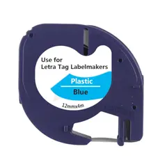 GENERICO - Cinta Compatible Letratag Rotuladora DYMO 12mm Varios Colores Plástica - Plateado - S M