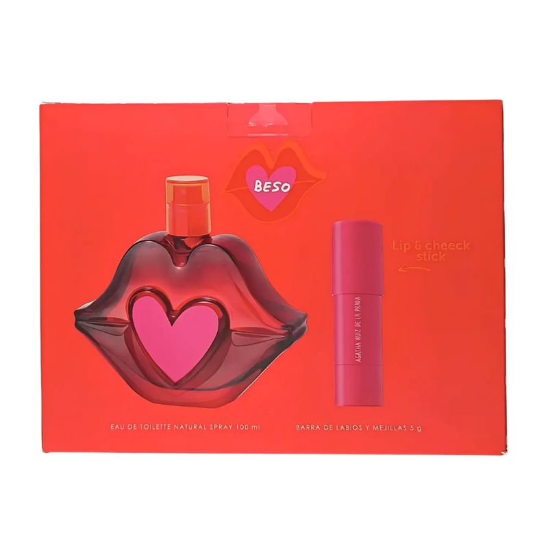 AGATHA RUIZ DE LA PRADA - AGATHA RUIZ DE LA PRADA BESO EDT 100ML+BARRA DE LABIOS Y MEJILLAS 5G