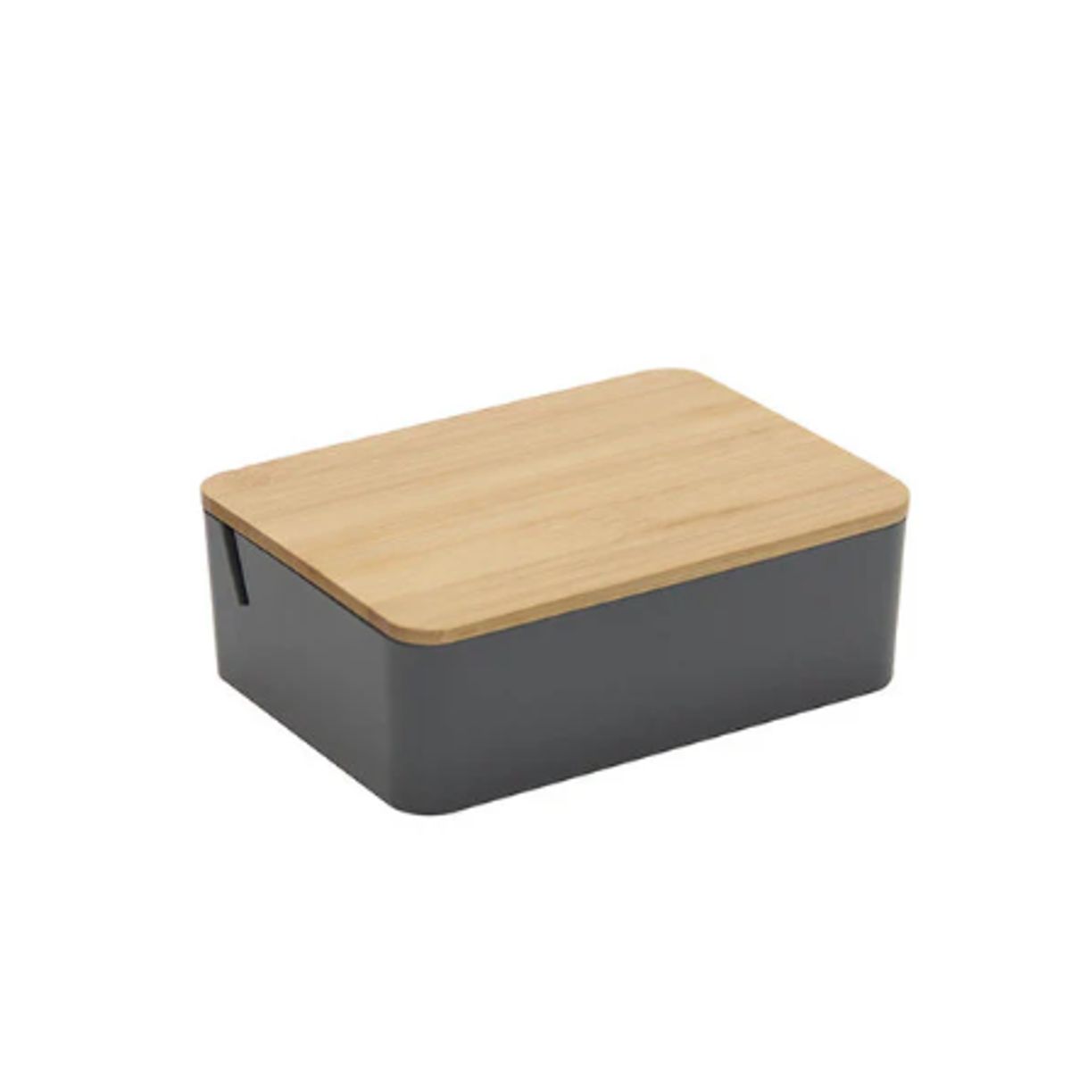 VGO - Espejo de mesa plastico con alhajero Gris VGO