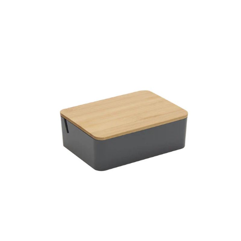 VGO - Espejo de mesa plastico con alhajero Gris VGO