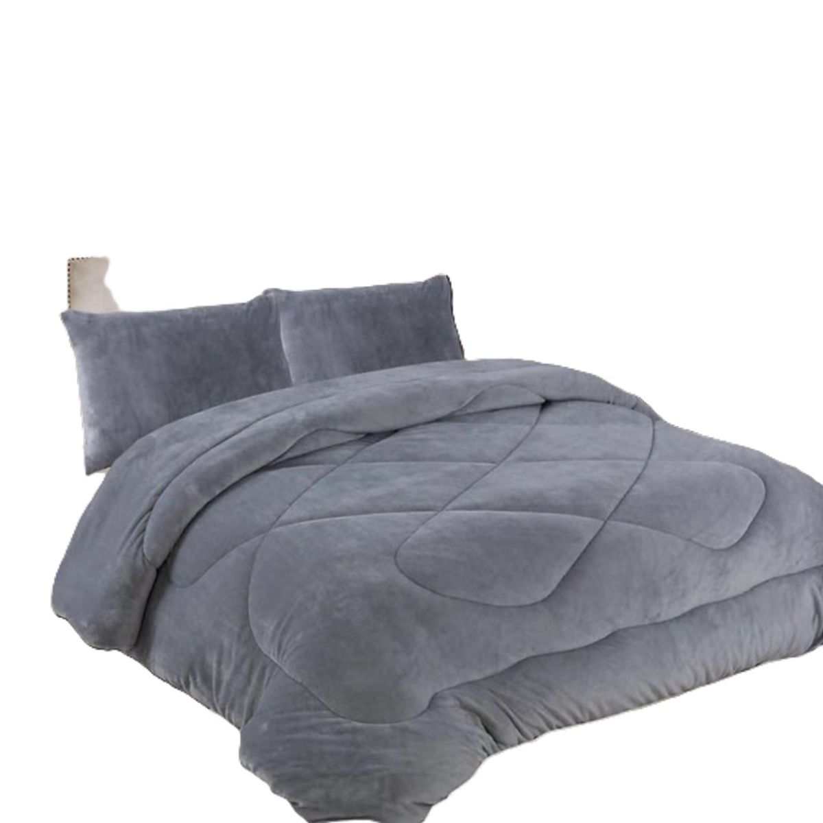 GENERICO - Cubrecama de Invierno Plush con Chiporro King Gris