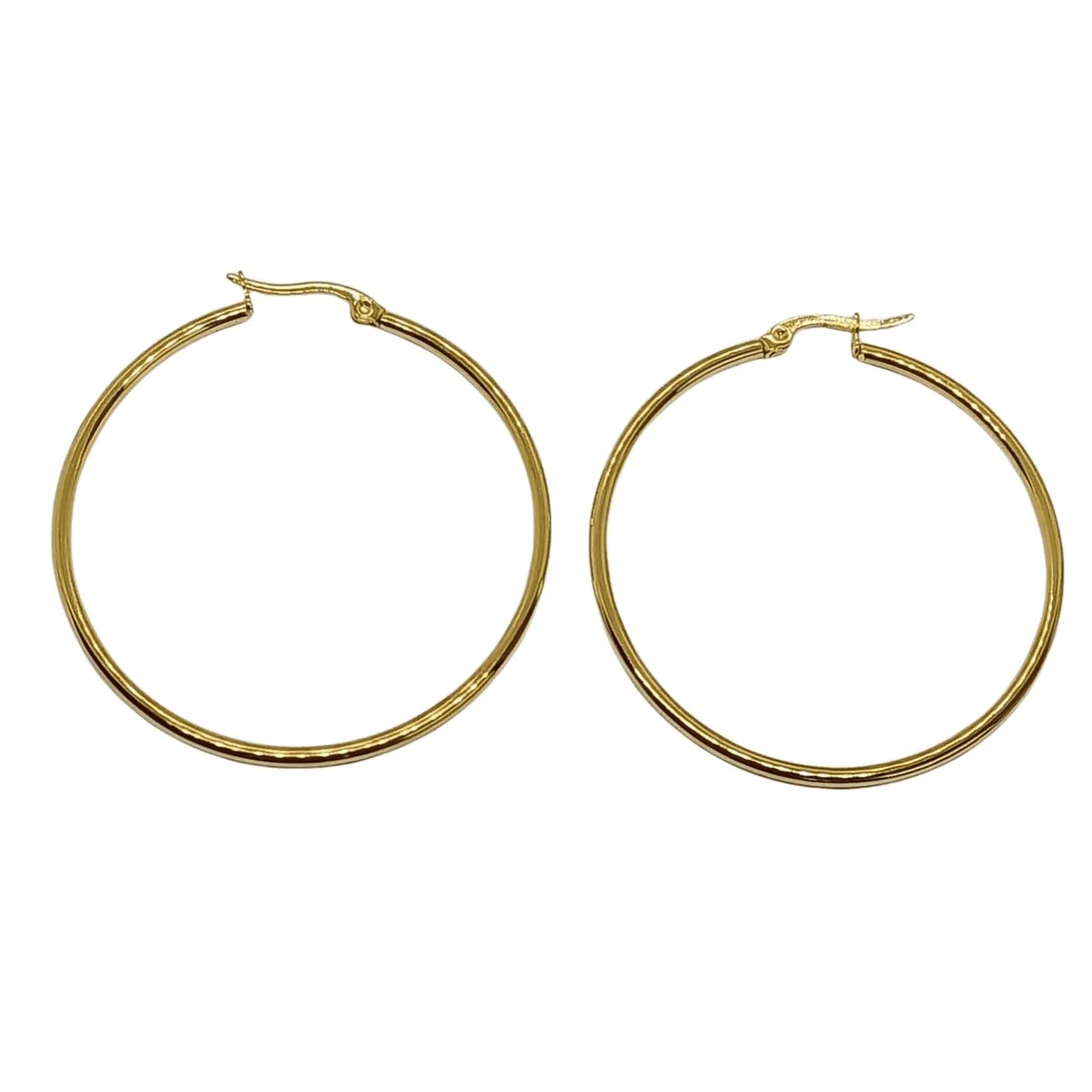 ELBAULDEJUMA - Aros argollas medianas 45 mm chapadas en oro 18 k