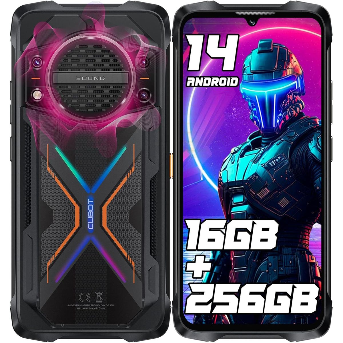 CUBOT - CUBOT KINGKONG POWER3 Celular 16GB+256GB-Negro