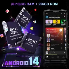 CUBOT - KINGKONG POWER316 Celular 16GB+256GB-Negro.