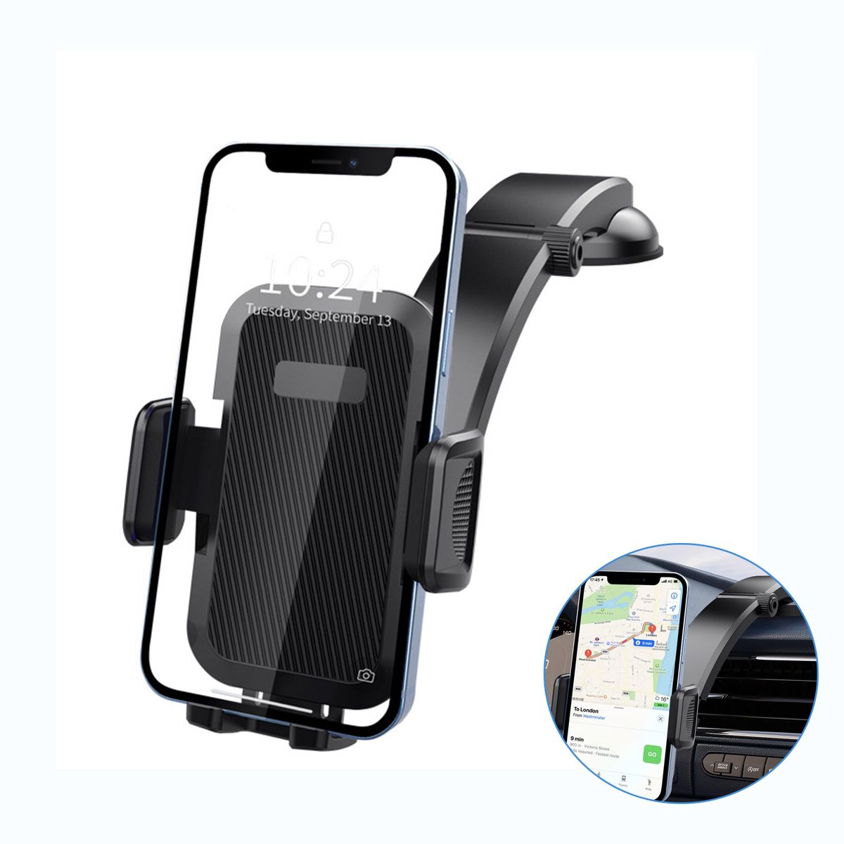 GENERICO - Soporte Para Celular Automovil Con Ventosa Potente Base.