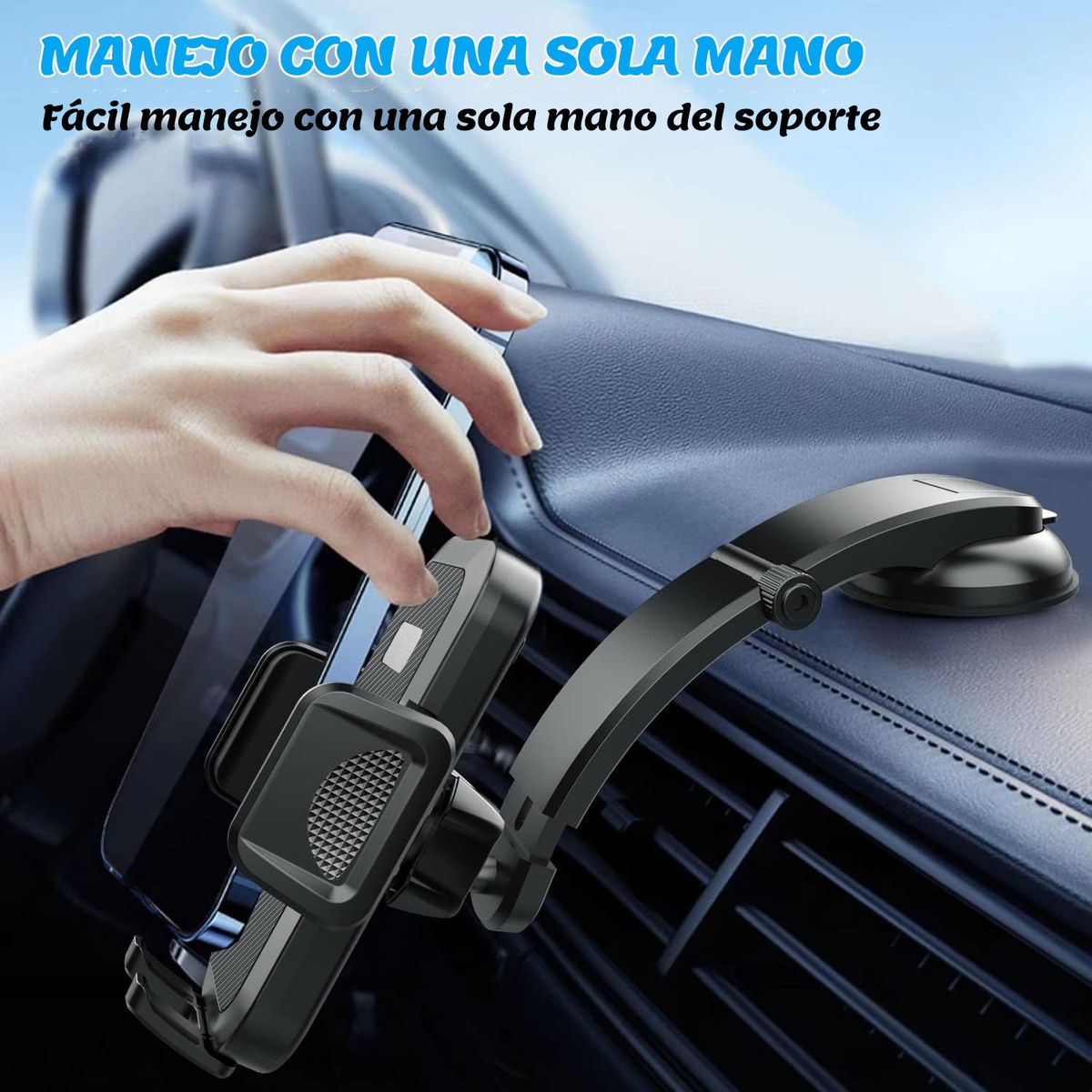 GENERICO - Soporte Para Celular Automovil Con Ventosa Potente Base.