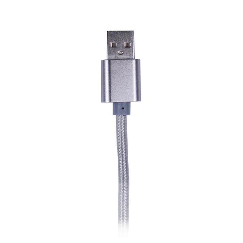 PHILCO - Cable USB 3 En 1 Carga Rapida Trenzado Plateado Philco