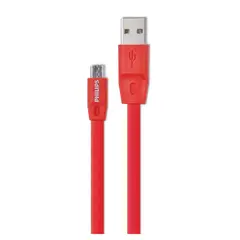 PHILIPS - Cable USB A Micro USB 12Mts Flat Rojo 2518R Philips.