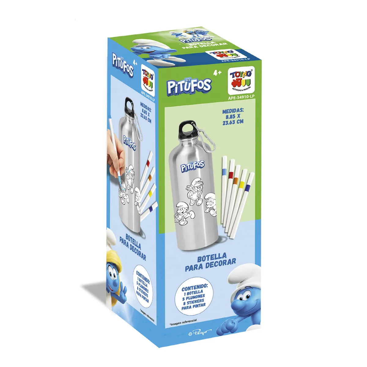 PITUFOS - Botella Para Decorar - Pitufos